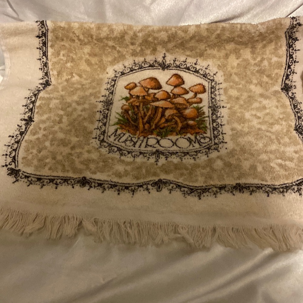 Vintage Cannon mushrooms kitchen towel
